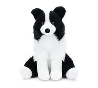 WEIGEDU WEIGDU Peluche a forma di Border Collie - 30.5cm, cucciolo bianco e nero realistico, tenero animale da fattoria, per bambini, bambine, bambini, compleanno