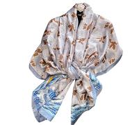 WEIGEER Sciarpa di seta da donna Scarf Shawl Neckerchief Head Wrap Beach Chiffon Scarf Muslim Colorful Cloth Christmas (Blu-marrone.)