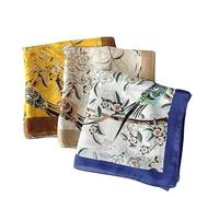 WEIGEER Sciarpa di seta da donna Silk Scarf Women Shawl Neckerchief Head Wrap Beach Scarf Vintage Bridal Shawl Chiffon Scarf Muslim Colorful Cloth Christmas (Cuciture beige)