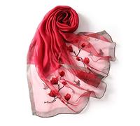 WEIGEER Silk Scarf - Sciarpa da donna in seta Shawl Pure Hijab Thin Masks Silk Cloth Luxury Binder per anziani realizzati a mano in seta da donna muslin Beach Scarf