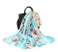 WEIGEER Silk Scarf Women Sciarpa di seta da donna, scialle fazzoletto per lunga sciarpa leggera, da spiaggia, cintura vintage scialle Christmas Decorations Scarf Belt Butterfly Shawl (Farfalla Blu)