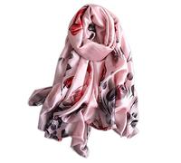 WEIGEER Silk Scarf Women Shawl Pink Scarf Stain Neckerchief Head Wraps Thin Scarf Ladies Beach Shawl Vintage Painting Bridal Belt Chiffon Scarf Muslim Colorful Cloth Christmas Decorations Scarf Pink
