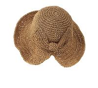 WEIGEER Straw Hat Women Beach Sun Hat Chapeau de Paille pour Femme Chapeau de Soleil de Plage Pliable à Large Bord Chapeau d'été pour de Paille pour Soleil Casco Solare