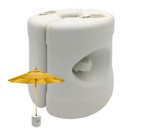 Weighted Umbrella Base, Round Canopy Stand, Windproof Outdoor, Easy Assembly Build, Fillable Water Drum, Ideal for Pool Decks, Garden Patios, Backyard Shade