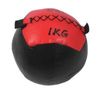 Weighted Wall 2.2lb Soft Weight, PU Leather Multifunctional Training Equipment for Strength, Stretch and Core Muscle Development, Textured Outer Layer with Safe Grip, Home and Gym Use (Black Red)