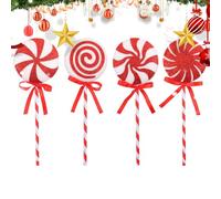 Weihnachten Lutscher Ornament - 21 cm Lollipop Hängen Ornament 4 Stück Schaumstoff PP Polyester | Weihnachtsbaumanhänger Set Bunte Festtagsdeko Kinder Erwachsene Wohnzimmerbaum