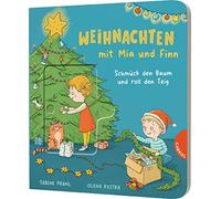 Weihnachten mit Mia und Finn: Schmück den Baum und roll den Teig! | Mitmachbuch mit Schiebeelementen