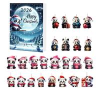Weihnachtlicher Acryl-Countdown -Kalender 2026 | S Weihnachten 2D Panda | 24 Tage Tier-Ornament Countdown-Kalender Weihnachtlicher Acryl-CKaminsims, , , Kamin, Wand, Zuhause, Büro, Wohnheim,