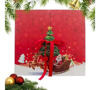 Weihnachts-Countdown-Kalender - 12,99 Zoll große 24-Tage-Adventsbox | Doppelte kupfermontierte Graupappe roter Cartoon-Weihnachtsmann-Aufdruck Sammlerstück langlebiges festliches Aufbewahrungsges