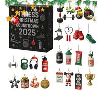 Weihnachts Countdown Kalender - 2025 2D Acryl Fitness Advent | Spaß Fitness Ausstattung Countdown | Für Kinder, Läufer, Yoga, Schlafzimmer, Wohnzimmer, Tür, Wand, Auto, Feiertag, Geburtstag