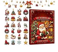 Weihnachts-Countdown-Kalender | Strass-Gemälde-Ornament fai da te | 24-Tage-Countdown - Kalender Für Kinder Und Erwachsene, Urlaub, Party, Kaminsims, Wand, Fenster, Zuhause