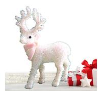 Weihnachts Hirsch - Glitzernde Rentier Skulptur | Dekoratives Weihnachts Hirsch Ornament mit Schal für Innenbereich, Zuhause, Winter, Feiertage, Garten, Fenster, Halloween, Festliche Dekorati