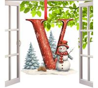 Weihnachtsbaum Buchstabenornament Acryl | Dekoanhänger 8 cm | Leichter Weihnachtsschmuck mit Einzigartigem Design für Baumdekoration Schule Zuhause Feste