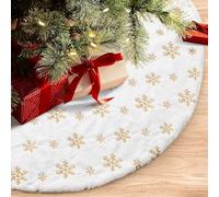 Weihnachtsbaum Decke,SEDEX 120cm Weiß Weihnachtsbaumdecke Rund Groß Kunstfell Schneeflocken Christbaumdecke Schneeblume Teppich Baumdecke Weihnachtsbaum Deko Weihnachtsbaumständer Tannenbaum Unterlage