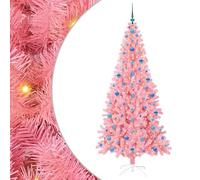 Weihnachtsbaum mit 300 s - 210 cm Rosa PVC Baum mit Ständer - Festliche Weihnachtsdekoration für Zuhause - Langlebig & Einfach Aufzubauen
