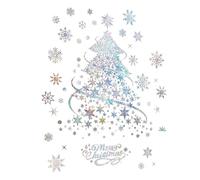 Weihnachtsfensterfolien - Statische Weihnachtsbaum Fensteraufkleber, Weihnachts Fenster Aufkleber, 2 Großformatige Bögen Abziehbilder Für Die Saison Feiertage Tür Wand Spiegel Klassenzimmer