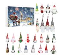 Weihnachtsgnom Deko - Plüsch 28x25cm Adventskalender 24-teilig | Countdown Weihnachtsdekoration Mit Anhänger Figuren, Festliche Gnome, Für Kinder Jugendliche Erwachsene | Saisonale Dekoration Für Weih