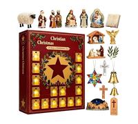 Weihnachtskalender - Christliche 2D Figuren Advent, Religiöse Figuren Weihnachts Countdown Kalender, Tage Advent Krippenszene | Für, Schreibtisch, Wohnzimmer, Schlafzimmer, Küche, Kirche