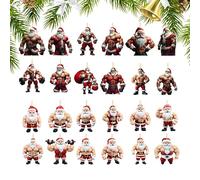 Weihnachtskalender Countdown | 2025 2D Acrylic Muskel Weihnachtsmann Anhänger Adventskalender Spielzeug,Liebevoller Weihnachtsschmuck Geschenk Für Kinder