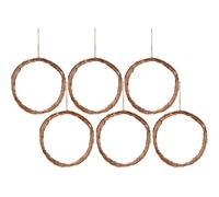 Weihnachtskranz Rattan Ring Set 6 Stück Ø20 cm Aufhängebasis | Handgefertigte Kranzringe für DIY Dekoration Wand Tür Fenster Hochzeit Party Garten Wohnzimmer Innenhof Hausdekoration festliche