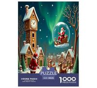Weihnachtsmann Puzzles Familien-Puzzlespiel Wunderschönes Dekoration 1000 Stück Herausforderndes Frohe Weihnachten Puzzle Für Damen, Herren, Kinder Ab 14 Jahren 38x26cm/1000pcs