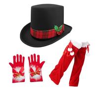 Weihnachtsmützen Für Erwachsene, Weihnachtsmannkostüm | Rote Outfits Weihnachtsmütze - Kostümset, 3x Rotes Weihnachtsmann-Cosplay-Kostüm Für Geburtstag, Weihnachten