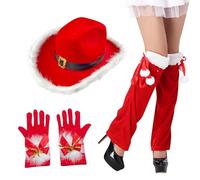 Weihnachtsmützen Für Erwachsene, Weihnachtsmannkostüm | Rote Outfits Weihnachtsmütze - Kostümset, 3x Rotes Weihnachtsmann-Cosplay-Kostüm Für Geburtstag, Weihnachten