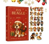 Weihnachtsschmuck-Countdown-Kalender - 2D-Acryl-Welpen-Bastelarbeiten, 24 Tage Hund-Weihnachts-Countdown-Kalender, Hundeadvent | Für Auto-Rückansicht, Urlaub, Party, Kaminsims, Garten, Baum