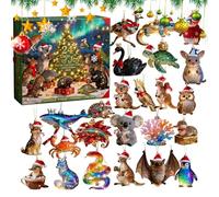 Weihnachtstier-Countdown | Festliches 24-Tage-Hängespielzeug-Set | Bezaubernder Acryl-Ornamentkalender | Für Kleinkinder, Kinder, Jugendliche, Familie, Freunde, Schule, Zuhause, Wand, Weihnachtsbaum,