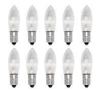 WeiHong Pack of 10 E10 34 V 3 W Candle Bulbs, E10 Small Screw Base, 30 LM Warm White 2700 K, Candles Bulb Replacement for Fairy Lights, Candlestick, Ark Light, Christmas Garlands