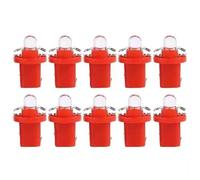 WeiHong Set di 10 lampadine LED T5 con supporto, lampadine 12 V BAX10d B8.5D per cruscotto auto e moto (rosso)