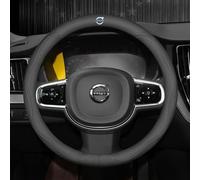 WEIHUANB Coprivolante Auto per Volvo XC90 Facelift 2019, Microfibra PU Pelle Automobile Copertura Volante Antiscivolo Respirabile Coprivolanti Intern,A-B/Black-2