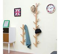 WEII Appendiabiti in Legno da Parete, Decorazione per Camera da Letto Soggiorno Gancio Porta Asciugamani, Wood Color, 123 * 22 * 7cm