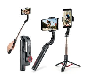 WEIIBDIE Stabilizzatore cardanico per smartphone, giunto cardanico a 1 asse con telecomando, bastone per selfie portatile e pieghevole e supporto per telefono per stabilizzatore di vlog, video YouTube