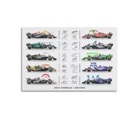 WEIJUNMAOYI Poster artistico da parete con autografo di F1 2024, poster decorativo da parete con autografo, poster decorativo per stanza, 30 x 45 cm, senza cornice