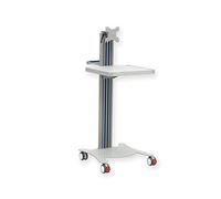 Weiko - Carrello Super Easy, con Maniglia, Ripiano 40 x 36 cm e Supporto Monitor, 4 Rotelle Gemellate, Carico Totale 120 kg, Dimensioni 47x42x102 cm.