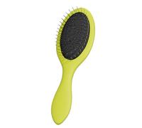 WeiLa Spazzola per capelli antistatica ovale, con setole in acciaio inox, districante per parrucche e capelli, manico in ABS (limone, normale)