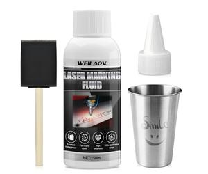 WEILAOK 150ml Polvere per Marcatura Laser, Liquido per Marcatura Laser | Fluido per Marcatura Laser per Incisione Laser su Metallo, Gioielli, Vetro, Alluminio e Acciaio Inossidabile