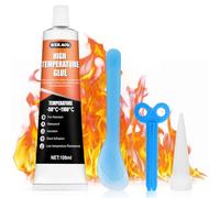 WEILAOK Colla Alte Temperature, Sigillante Alte Temperature, Silicone Alta Temperatura, Silicone Alte Temperature per Stufe per Ambienti ad Alta Temperatura Come Caminetti, Stufe, Scudi Termici e Forn
