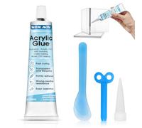 WEILAOK Colla per Plastica, Colla per Vetro Extra Forte Trasparente, colla per vetro, Isolante e Impermeabile, Forte e Durevole, Adatto per Incollare Acrilico, Metallo, Plastica, Vetro, ecc, 100ml