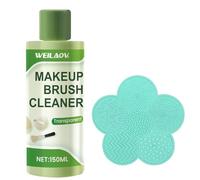 WEILAOK Detergente per spugna per trucco, detergente per pennelli per trucco, liquido per la pulizia dei pennelli da trucco, include tappetino per la pulizia dei pennelli da trucco, 150 ml