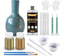 WEILAOK Kintsugi, Kintsugi Kit, Ripara La Colla Dorata per Kintsugi, Kit Ceramica Arte Fai da Te per Principianti, Riparare e Abbellire Porcellana, Ceramica, Vetro