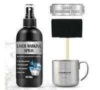 WEILAOK Polvere per Marcatura Laser, Spray per Marcatura Laser, Liquido per Marcatura Laser, Asciugatura Rapida per L'incisione Laser e Marcatura dei Vari Metalli, Vetro, Acrilico, 200ml