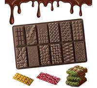WEILAOK Stampo Tavoletta Cioccolato, Stampi Barrette Silicone, Stampi per Cioccolatini, Stampo Cioccolatini, Stampi in Silicone per Attività di Cottura Manuale Come Cioccolato Caramelle Gelatina, ecc