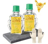 WEILAOK Test Oro Kit Acido, Reagenti/Soluzioni per Testare L'oro, Test Oro con Pietra di Paragone Naturale Adatto per 10k-24k Rilevamento Rapido e Preciso, 2pcs