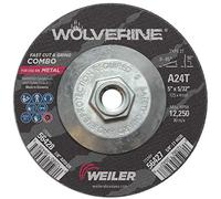 Weiler 56427 Wolverine - Ruota combinata con taglio e macinazione, 5" x 1/8", 11 UNC, 10 pezzi
