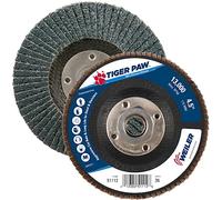 Weiler Tiger Paw High performance abrasive flap Disc, 4-1/2" Dia, 10
