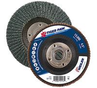 Weiler Tiger Paw High performance abrasive flap Disc, 4-1/2" Dia, 10