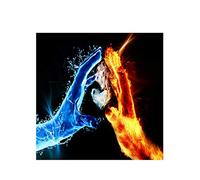 weiling Fiamma e Acqua Amore Canvas Art Poster e Stampe Stile Nordico Soggiorno Camera da Letto Pittura murale Decorativa 50x50cmx1pcs Senza Cornice