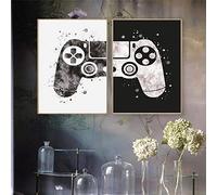 weiling Gioco joystick poster stampa su tela acquerello illustrazione wall art immagine adatta per bambini camera dei ragazzi decorazione della casa 50x70cmx2 pezzi senza cornice